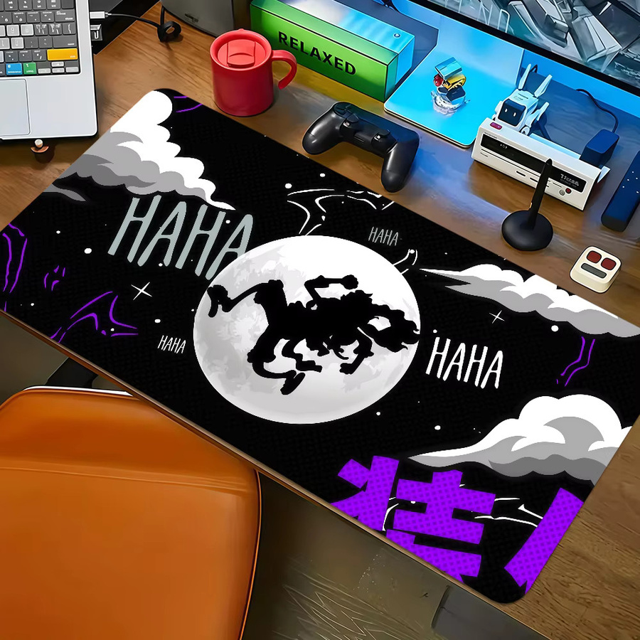 One Piece Luffy Gear 5 Kunst-Mauspad Schwarz-Weiß, großes rutschfestes Mauspad für Schreibtisch und Tastatur - Bild 2