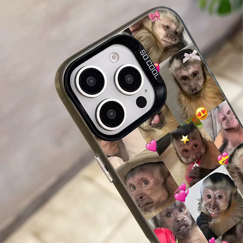 Wolkerfly Handyhülle mit Affenmuster und TPU Soft Edge für iPhone Modelle in Multicolour - Bild 3