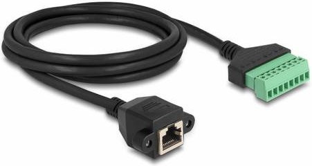 Delock 66060 RJ45 Patchkabel CAT 6 U/UTP Ethernet LAN Kabel Schwarz Grün, Länge: 2,00 m - Bild 1