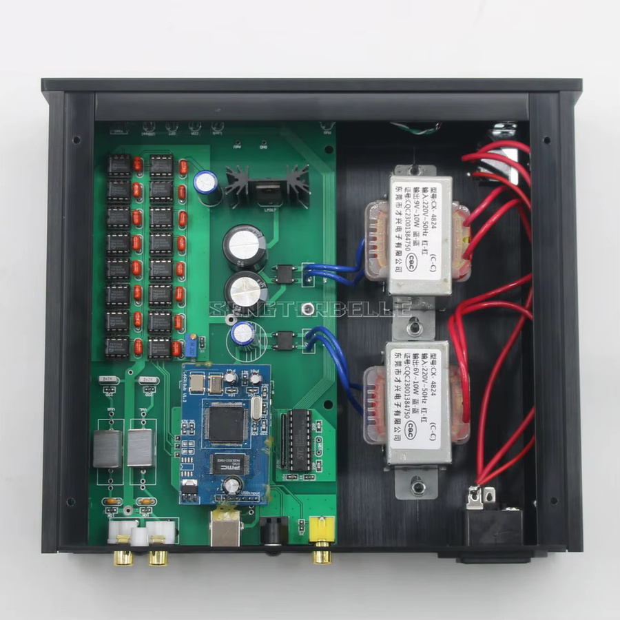 SENGTERBELLE L1543DAC 16X HiFi TDA1543 Home Audio DAC Decoder in Schwarz mit USB-C, Koaxial- und Glasfaser-Eingang - Bild 3