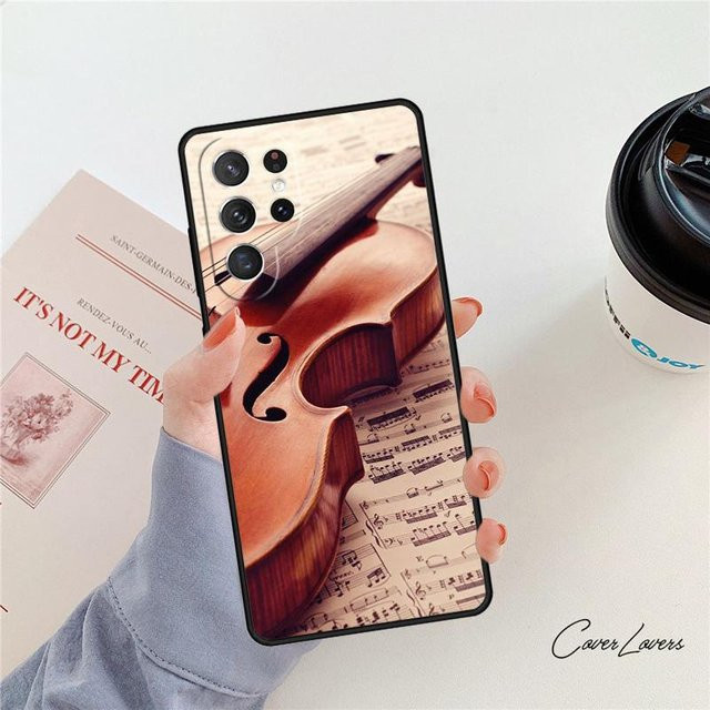 Handyhülle mit Musik-Design Geige und Gitarre für Samsung Galaxy S24 S25 S23 S22 Ultra Note 10 20 Plus S21 S20 FE in Multicolour - Bild 1