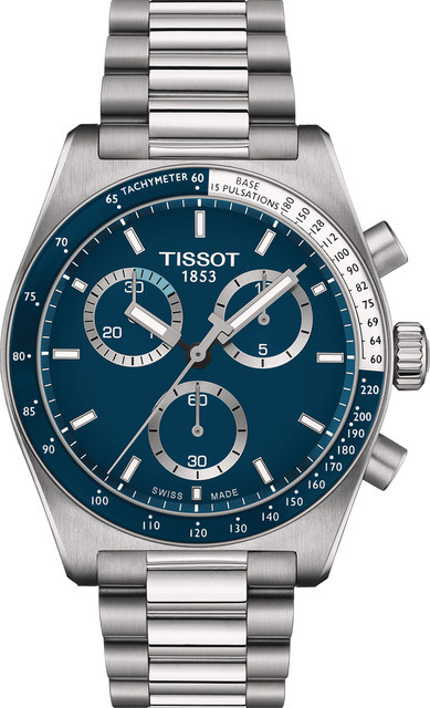 Tissot Chronograph, Quarz, Edelstahl, Blau, 40 mm, Herren - Bild 1