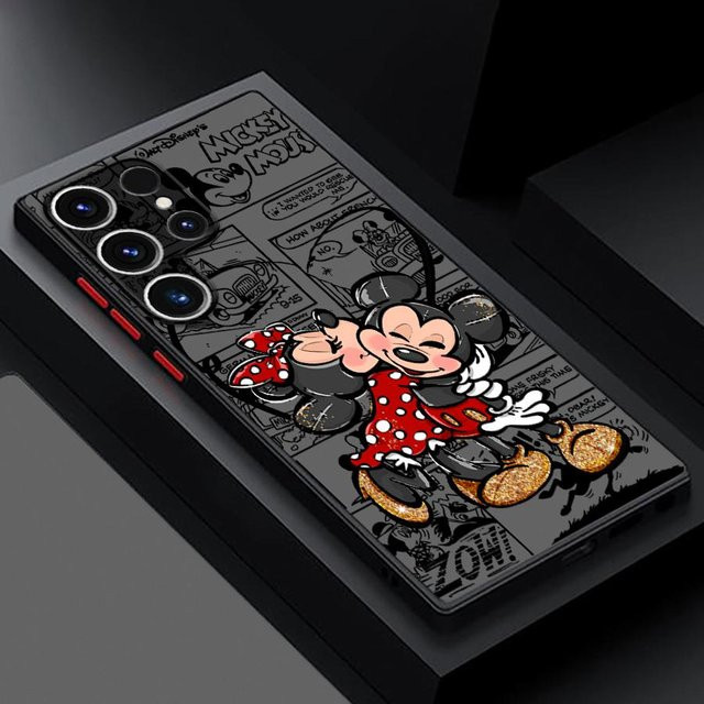 Mickey Minnie Maus Handyhülle Case in Schwarz für Samsung Galaxy S26 S25 Ultra S24 Plus S23 FE S22 S21 Note 20 10+ S20 - Bild 1