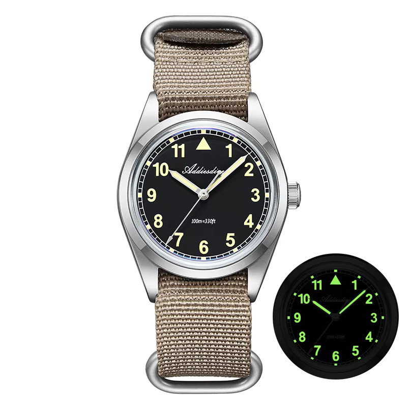 ADDIESDIVE Armbanduhr, Quarz, Edelstahl, 36 mm, Herren, Schwarz - Bild 5