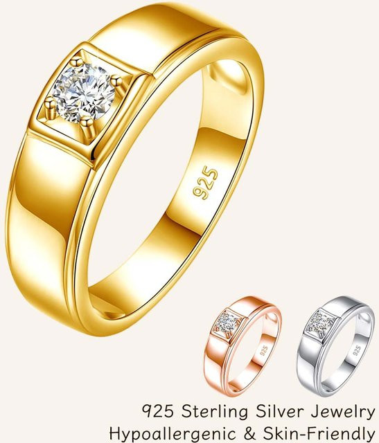 Ring 925 Silber, Moissanit, 0,3 Karat, Unisex - Bild 1