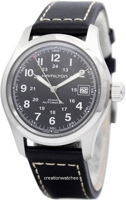 Hamilton Armbanduhr Automatik, Edelstahl, Leder, Schwarz, Herren - Bild 1