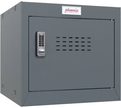 Phoenix CL0344AAE CL-Serie Würfelspind aus Stahl mit Elektronikschloss in Anthrazit, Grau, Blau oder Rot, Wandmontage - Bild 1