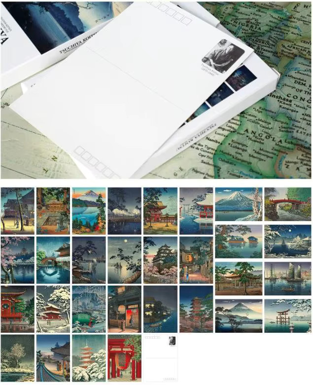 30er Set nbyinto Japanische Postkarten im Stil von Tsuchiya Koitsu für DIY Journal Dekoration und Grußkarten, Mehrfarbig - Bild 4
