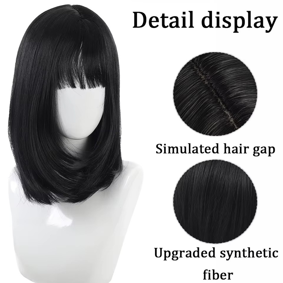 allaosify Damen-Perücke, synthetisch, Air French Bangs - Bild 5