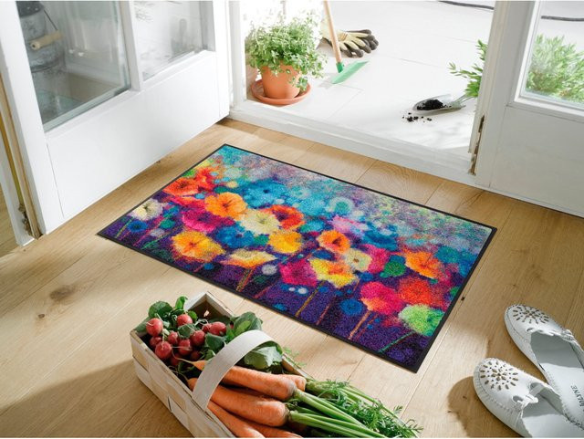 wash+dry by Kleen-Tex Fußmatte mit Blumenwiesen-Motiv in Multicolour, rutschhemmend, B: 75,0 cm x T: 50,0 cm - Bild 1