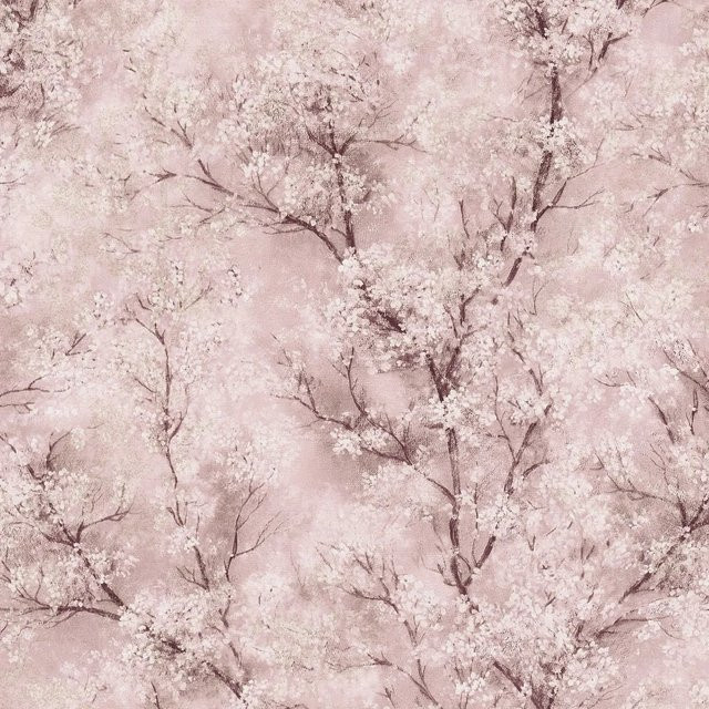 Profhome Floral Tapete mit Blumenmuster in Rosa, Braun und Weiß, Non-Woven, matt - Bild 1