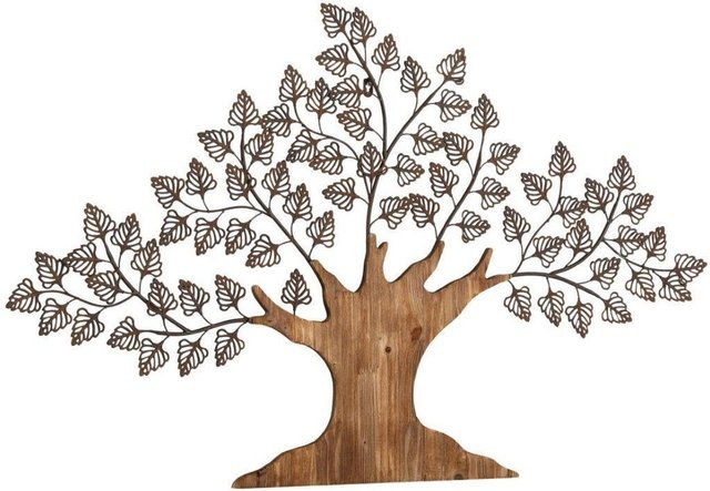 Wanddekoration Deko-Baum von möbel direkt online in Braun aus Metall und Massivholz Pinie - Bild 1
