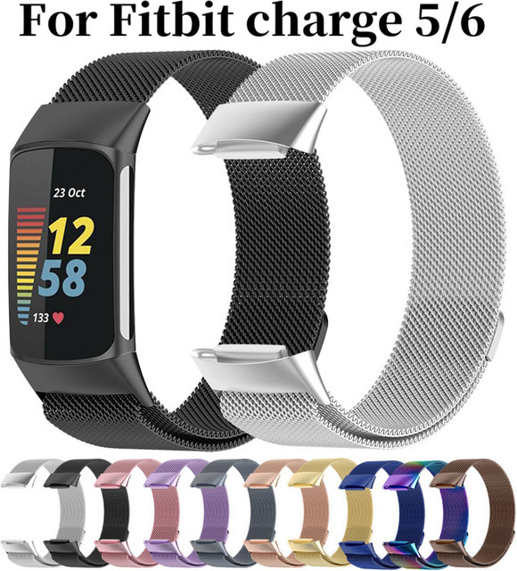 HUBANDE Uhrenarmband Edelstahl, Silber, Unisex, für Fitbit Charge 5 6 - Bild 1