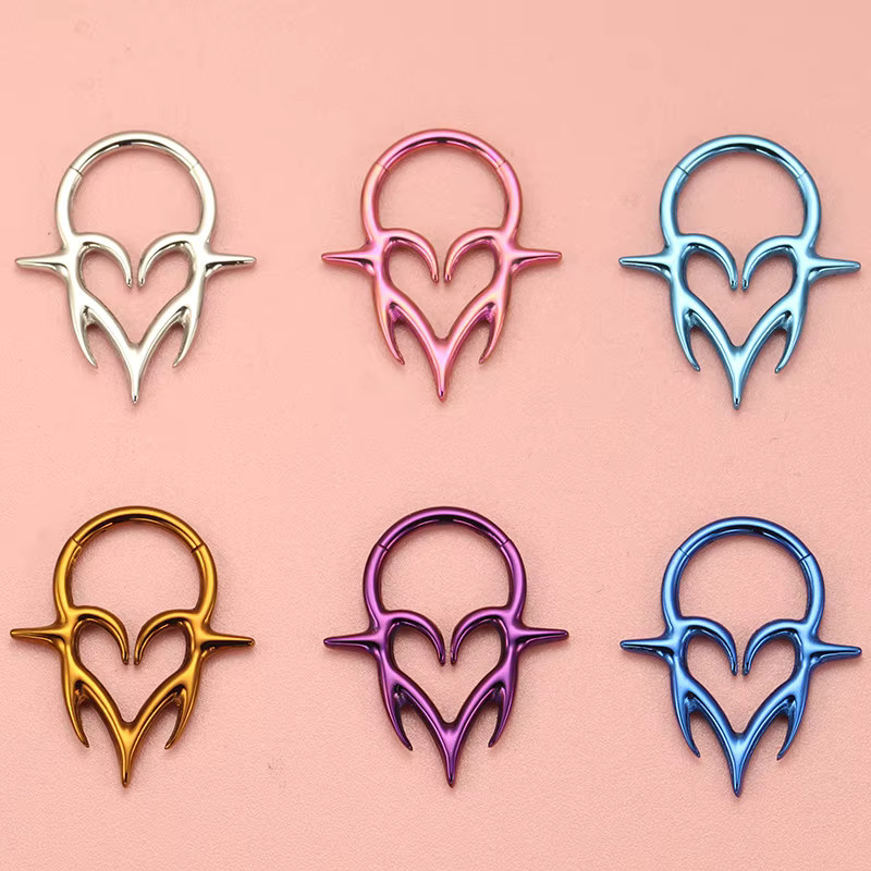 ZOORBODY JEWELRY Septum Piercing, Titan, Tribal Fangs Scharnier Clicker - Bild 2