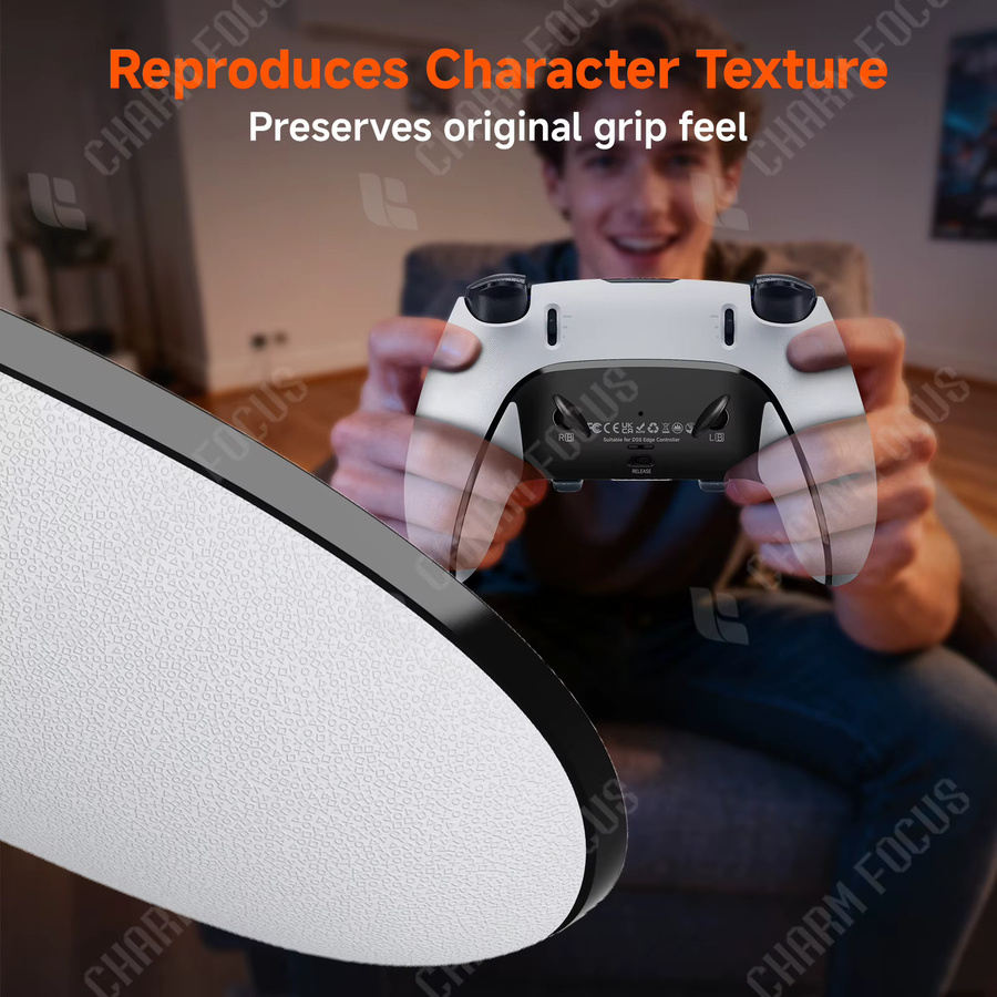 CHARM FOCUS Dekorative Unterschale für PS5 Edge Controller in Grün mit weichem Gummigriff als DIY Ersatz-Clip-Schale - Bild 4