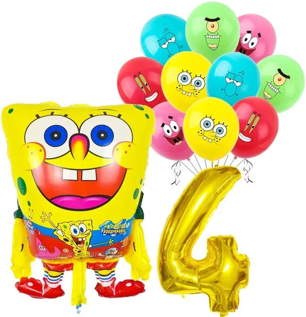 Potdemiel SpongeBob Kinder Geburtstag Ballon Set mit Patrick Stern Folienballons und Latexballons in Mehrfarbig - Bild 1