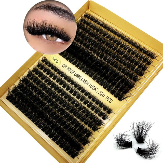 Wimpernverlängerungen Cluster D-Curl, Black, 8-16mm - Bild 1