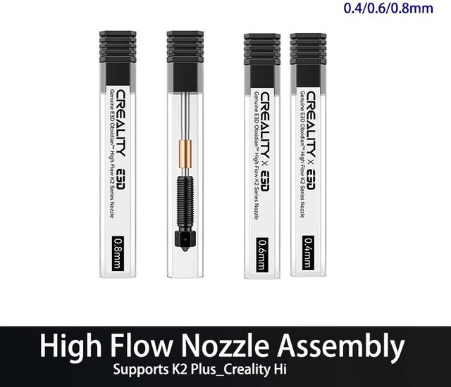Creality E3D-Obxidian High Flow Düsenbaugruppe für K2 Plus und K2-Serie 3D-Drucker, erhältlich in 0,4 mm, 0,6 mm oder 0,8 mm - Bild 1