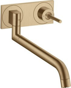 Hansgrohe Axor Uno Spültisch-Wandeinhebelmischer für die Küche, geschwenkter Auslauf, Brushed Bronze - Bild 1