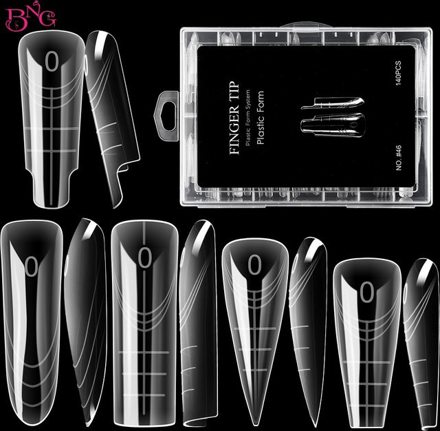 BNG Dual-Formen für Poly-Nagelgel, weiche Nagelformen, 70/140 Stück - Bild 1