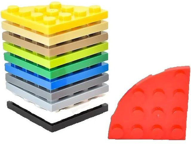 JIAJIALE 10-teiliges Set Runde Ecke 4x4 Block, Bunt / Mehrfarbig, Zubehör - Bild 1