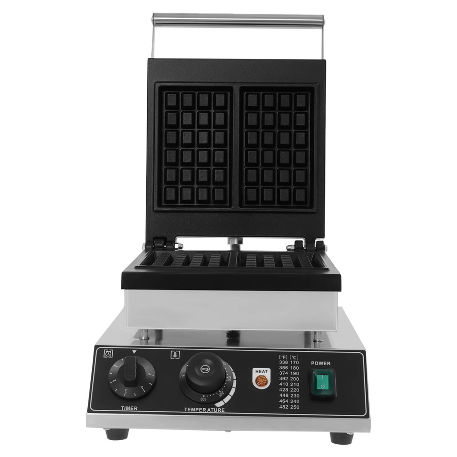 Sweetmile Kommerzielles Waffeleisen mit 2000 W und Antihaftbeschichtung für belgische Brüsseler Waffeln, Silber - Bild 2