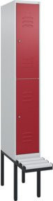 C+P Doppelstock-Spind Classic PLUS Sitzbank mit 1 Abteil und Zylinderschloss, B/T/H: 212,0 x 30,0 x 81,5 cm - Bild 1