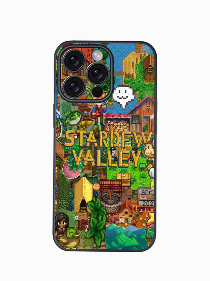 S-Stardew Valley Handyhülle für iPhone 12 bis 16 Pro Max Plus in Schwarz und Multicolour Softshell - Bild 3