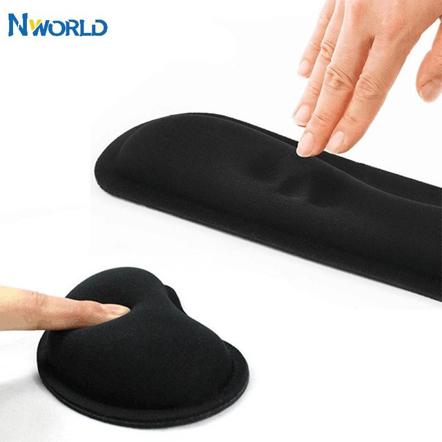 Ergonomisches Gaming Mauspad mit 3D Handgelenkauflage aus Memory Foam und Silica Gel in Schwarz von FTBTOC - Bild 1