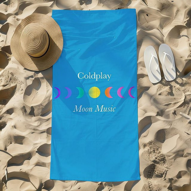 JMG Household Supplies Strandtuch Coldplay Moon Rock, Blau, B/H: 150 x 260 cm, schnelltrocknend und saugfähig - Bild 1