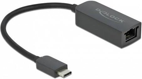 Delock USB-C auf RJ45 Ethernet Adapter 2.5 GbE LAN-Adapter in Schwarz - Bild 1