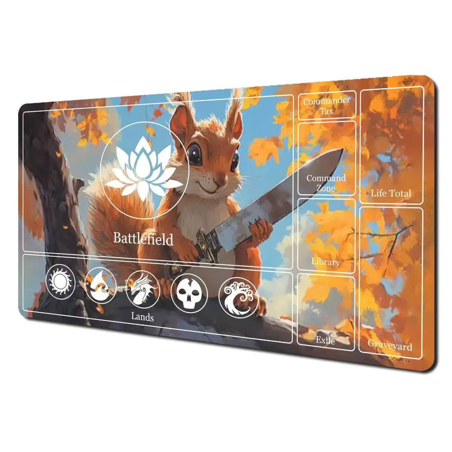 Mairuige Gaming-Spielmatte mit Kawaii Eichhörnchen-Mauspad im Fantasy-Design, mehrfarbig - Bild 2