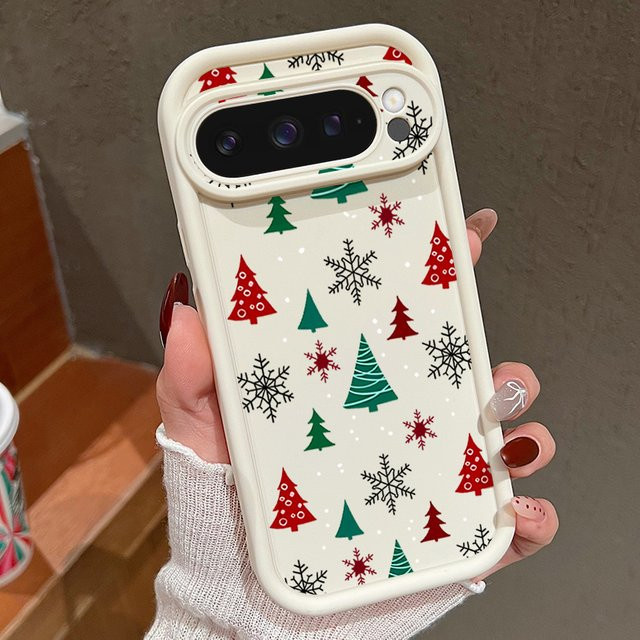 Stoßfeste TPU-Telefonhülle mit Weihnachtsbaum-Design für Google Pixel 7, 8, 9 und 10 Pro XL sowie 7A, 8A, 9A Modelle - Bild 1