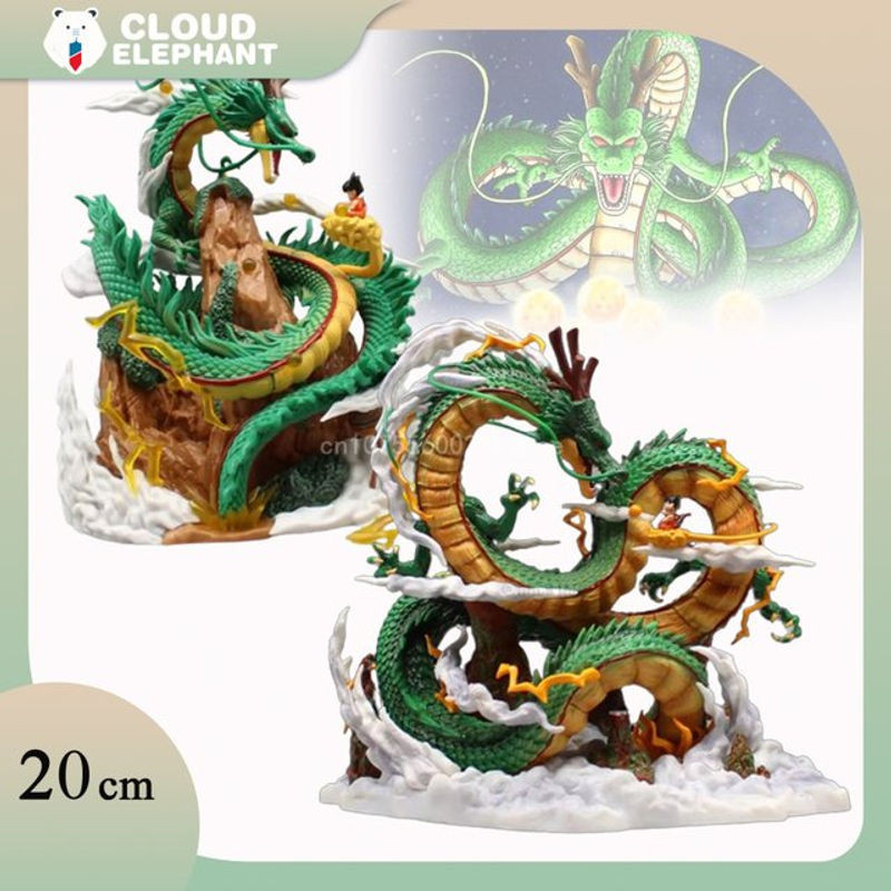 Bandai Dragon Ball Z Shenron und Goku Actionfigur aus Kunststoff, grüne Statue Modell für Sammler, Höhe: 20 cm - Bild 1
