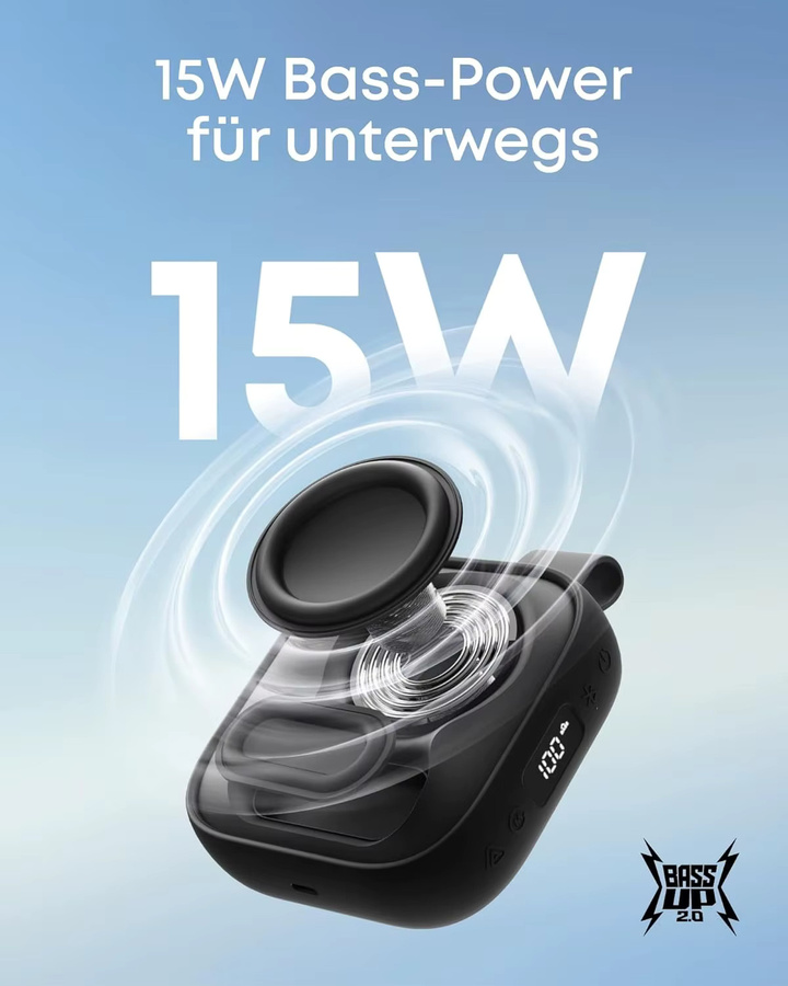 Anker soundcore Boom Go 3i Tragbarer Bluetooth Lautsprecher mit 15W Sound, RGB Lichtshow und IP68 Wasserschutz, Schwarz - Bild 2