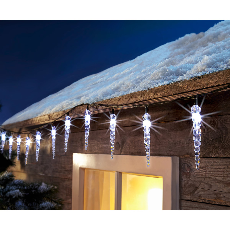 TRI LED-Solar-Lichterkette Eiszapfen in Schwarz und Transparent für Weihnachten - Bild 2