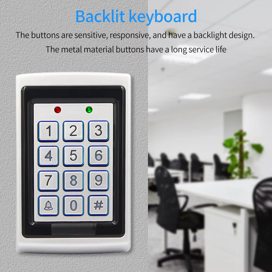 LUCKING DOOR Metall RFID Tastatur Leser mit LED Hintergrundbeleuchtung für 125kHz Zugangskontrollsysteme - Bild 3