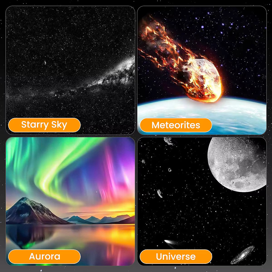 Wiederaufladbarer tragbarer Galaxy-Lichtprojektor mit 4 HD-Filmscheiben und einstellbarer Fokuslinse als Nachtlichtprojektor - Bild 5