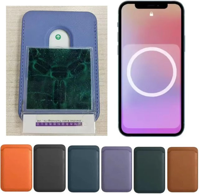 ZHUOHUAN MagSafe Leder Wallet in Blau mit 2-Karten-Halter und starkem Magnet für iPhone 17 16 15 14 13 12 Pro Max - Bild 1