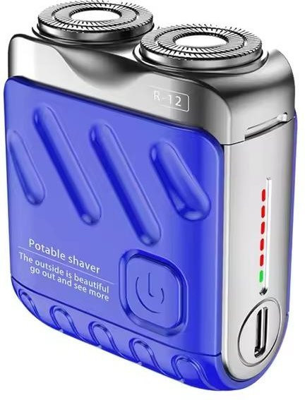 Meiteai Mini-Elektrorasierer, kabellos, blau, Herren - Bild 1