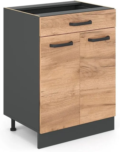 Vicco Küchenunterschrank R-Line in Anthrazit und Eiche mit Schublade, Breite: 60 cm - Bild 2