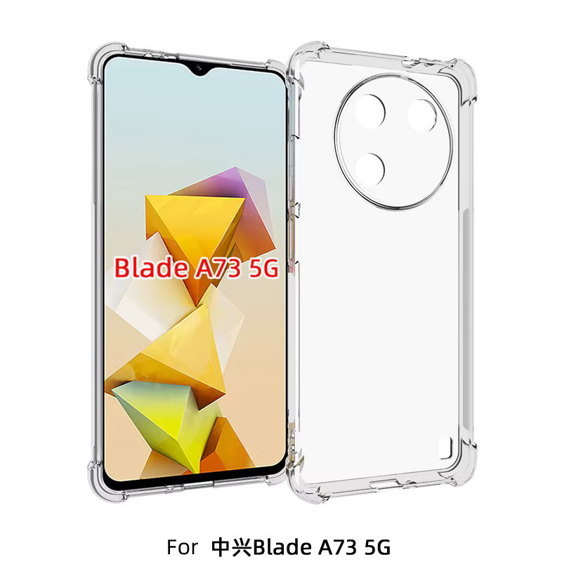 Schutzhülle für ZTE Blade A73 5G 2023 aus transparentem Silikon mit Airbag-Stoßstange und TPU-Rückseite - Bild 2