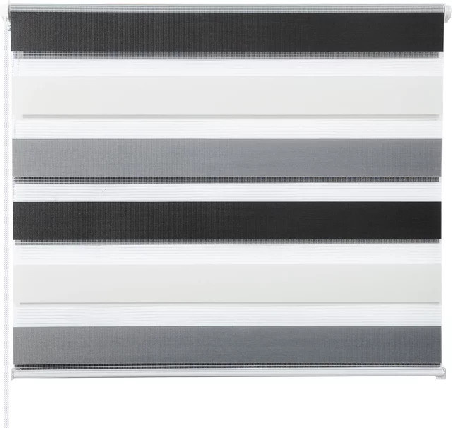 WOLTU Doppel-Rollo Day-Night Jalousie aus Polyester in Grau, B: 60 cm, H: 220 cm - Bild 1