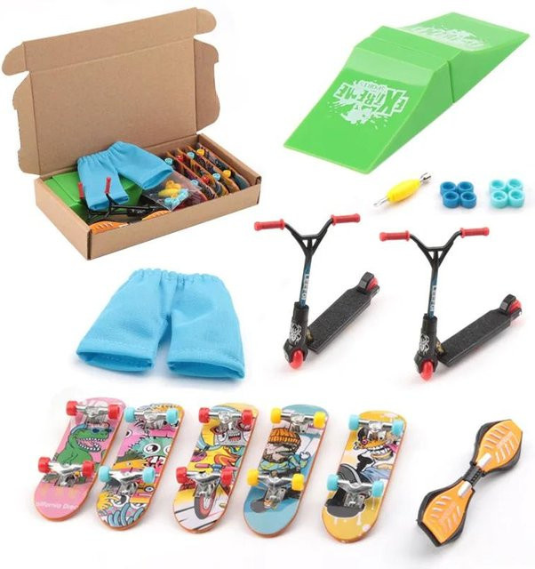 Binchi Keji Travel Mini Finger Skateboard Finger Scooter Set, blue - Bild 1