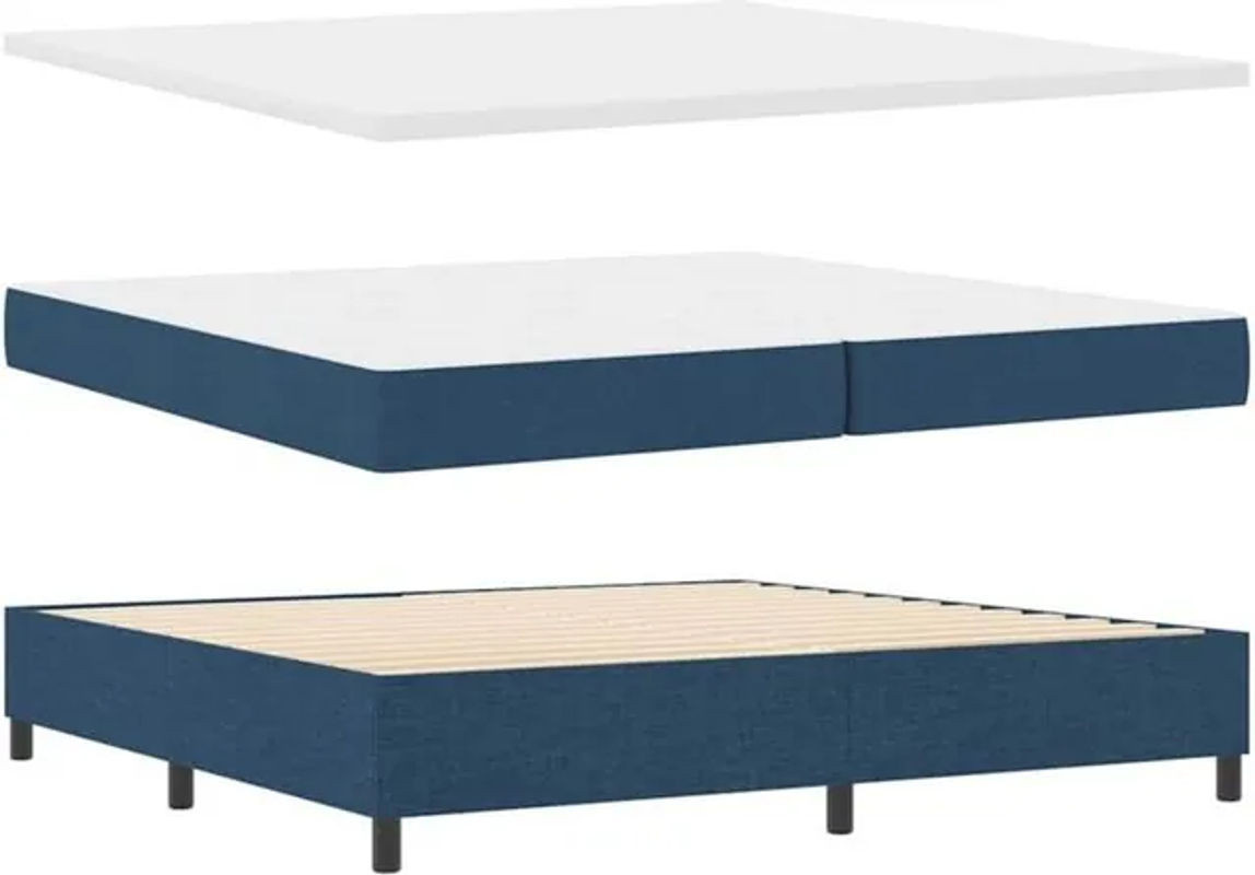 Modernes Boxspringbett mit Matratze von vidaXL in Blau mit LED-Beleuchtung, B/T: 200 x 200 cm - Bild 1