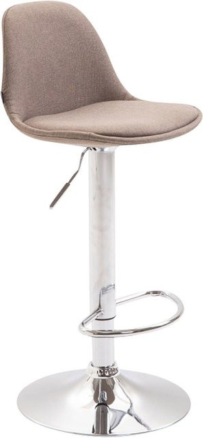 TPFLiving Barhocker Kilian in Taupe mit Metallgestell in Chromoptik - Bild 1