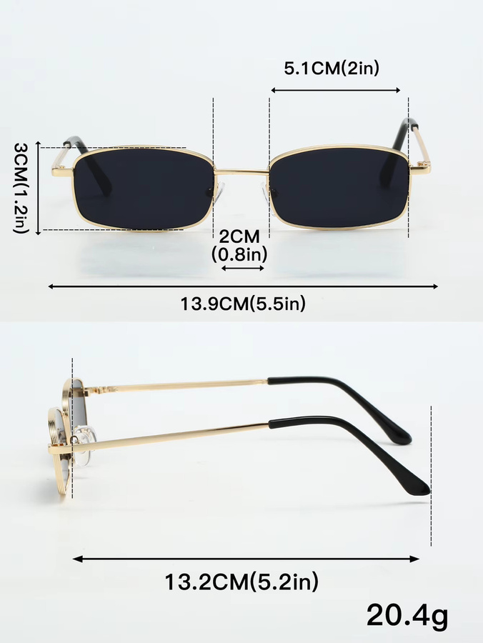 CAIPAI Sonnenbrille, Vollrand, rechteckig, Metall, Unisex - Bild 2