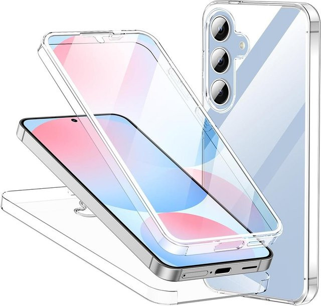 Samsung 360-Ganzkörper-Hybrid-Schutzhülle aus hartem PC in Transparent für S25 Ultra, S24, S23 und weitere Modelle - Bild 1