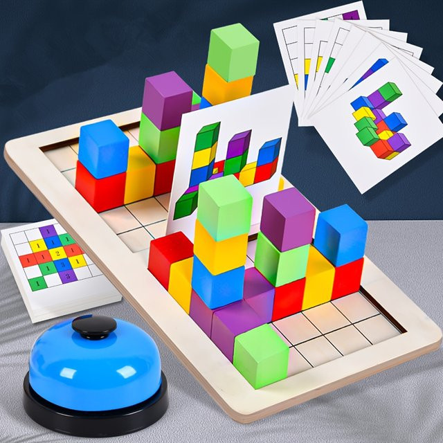 Tlewj Weltraum, Hölzerne Zweispieler-Kampfblöcke, Brettspiel, Puzzle - Bild 1