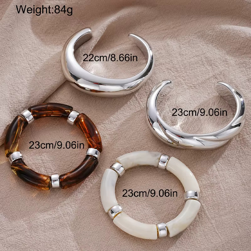 4-teiliges Armband-Set Metall, Gold, Damen - Bild 3